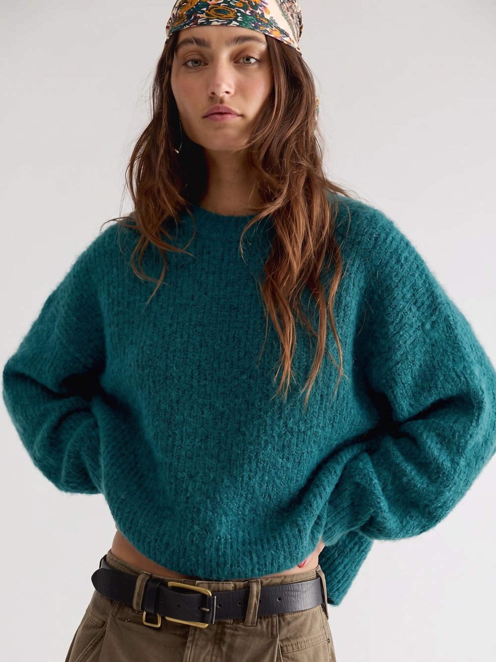 Banana Republic
Teal alpaca wool crew knit sweater
Sz large